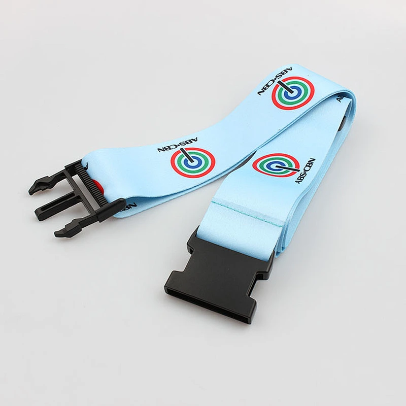 Custom adjustable luggage strap belt with safety buckles for travel
