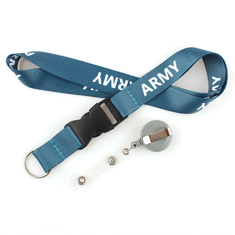 Sublimation retractable lanyard with pull reel for promotion