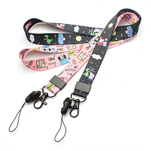 Custom sublimation soft lanyard with metal hook or plastic buckle