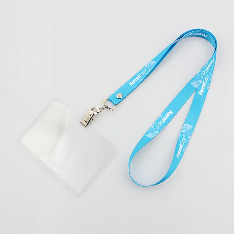 Custom heat transfer printed card holder id lanyard polyester material neck strap