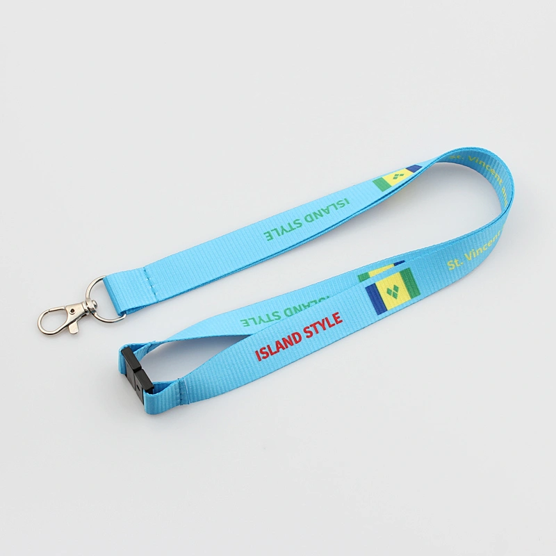 Fashion printed polyester lanyards with logo custom
