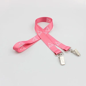 Customized decorative stylish double ended lanyard with bull dog clip