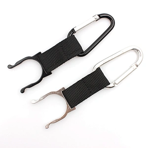 China manufacture nylon water bottle holder short carabiner lanyard