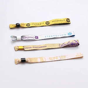 Custom business conference printed wristband with plastic lock