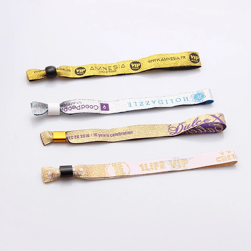 Custom business conference printed wristband with plastic lock