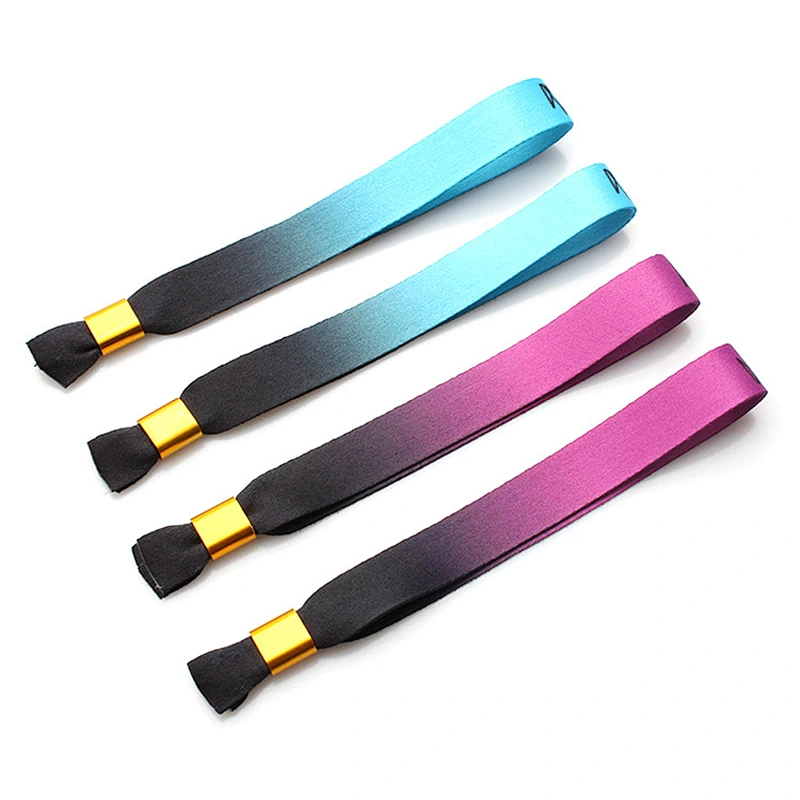 Cheap custom printing cloth textile fabric festival wristbands for events