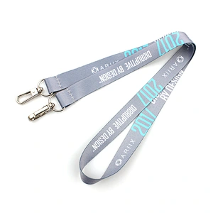 Custom logo sublimation printing camera strap lanyard with double hook