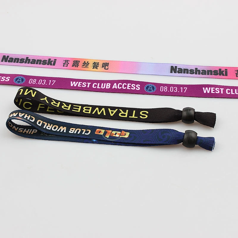 Custom souvenir item event polyester wristband fabric festival wristbands