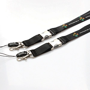 Cheap custom advertising logo polyester neck lanyard with metal breakaway buckle No Minimum Order