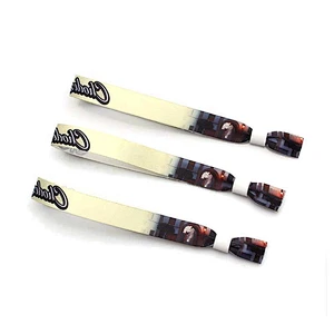 Fashion high quality polyester fabric wristbands one time use