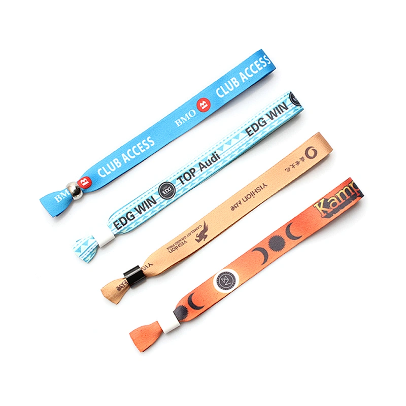 Hot sale custom logo printed cloth adjustable festival bracelet