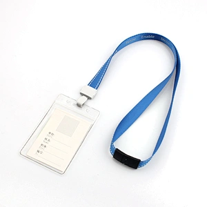 Wholesale polyester Material ID Card Holder Necklace Lanyard With plastic buckle