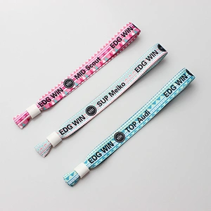Eco-friendly custom cheap colorful logo printed polyester wristband