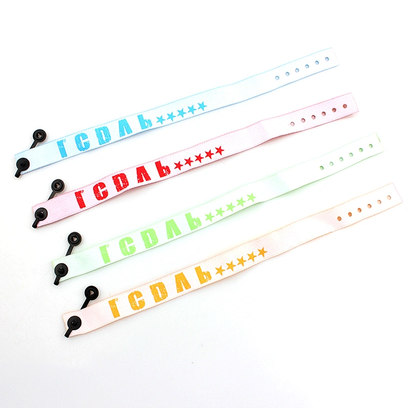 Cheap Eco Friendly Branded Adjustable Party Festival Events Cloth Woven Fabric Custom Wristbands