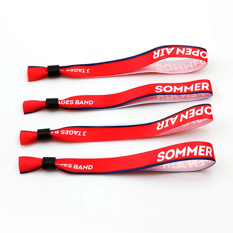 Promotional fabric satin bracelet for event ticket