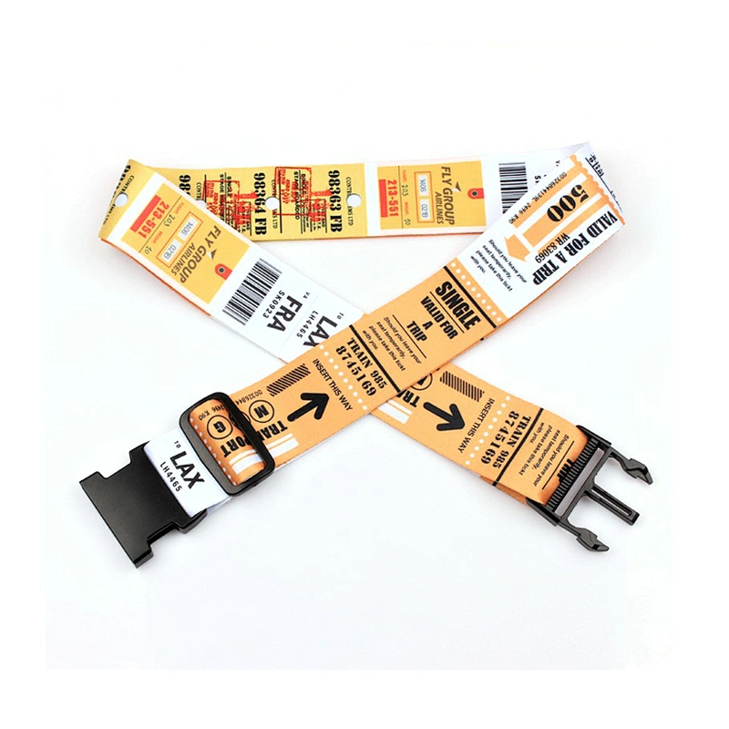 Customized printing adjustable travel airport luggage belt with buckle