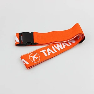 Printing sublimation logo bule polyester luggage strap with detach buckle