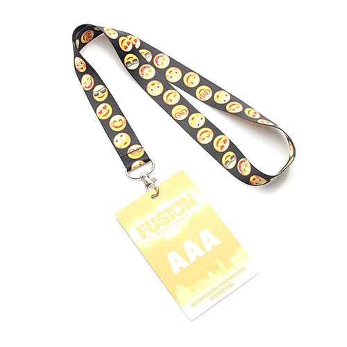 Heat transfer printing polyester eco-friendly lanyard with hook