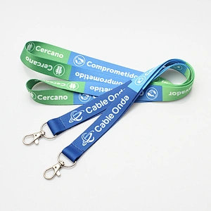 Fashion printed polyester lanyards with logo custom