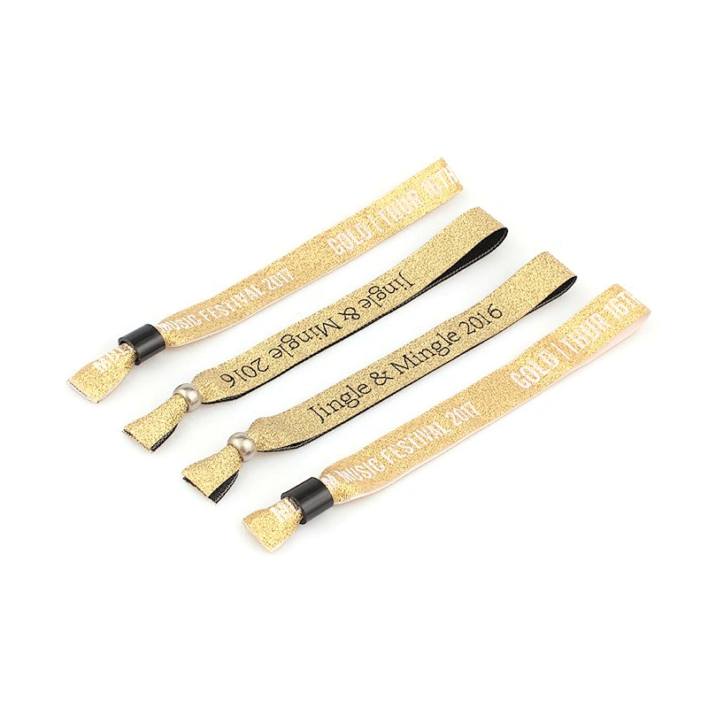 High quality fans bracelets with black sliding lock clasp for music festival