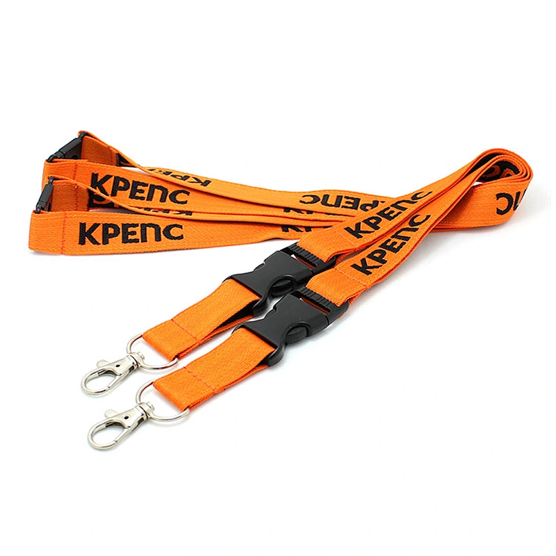 Factory custom high quality double weaving logo neck lanyard