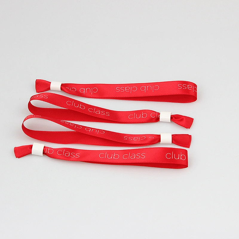 Wholesale custom fabric wristband with one time plastic clasp