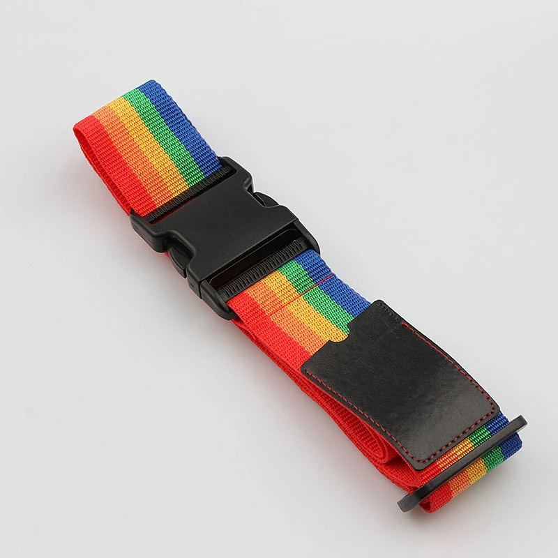 Custom adjustable luggage strap belt with safety buckles for travel