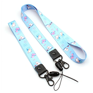 Printed custom mobile phone straps key chain short Lanyard
