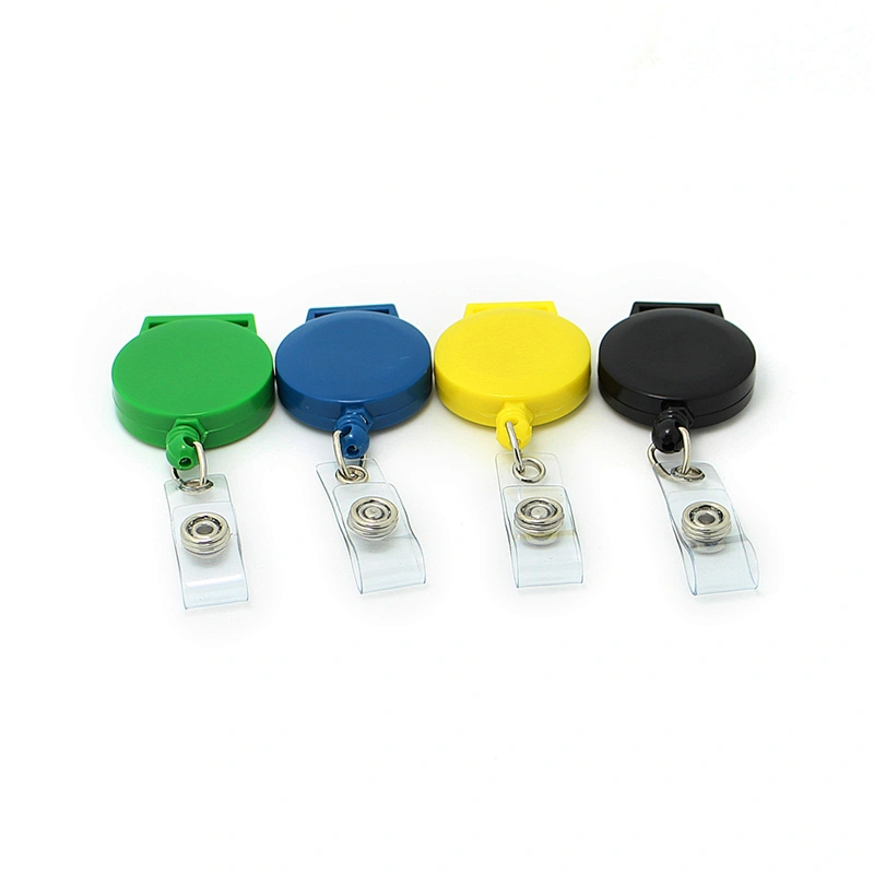 Custom high quality promotion carabiner badge reel with belt clip