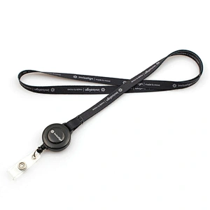 2019 cheap metal badge reel neck lanyard with oring