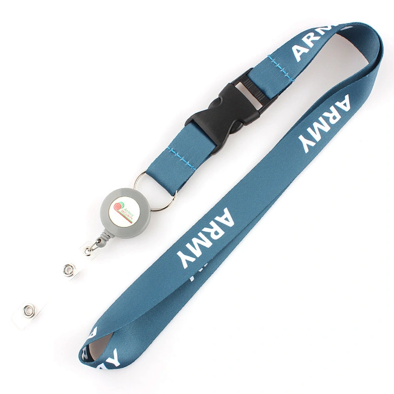 Sublimation retractable lanyard with pull reel for promotion