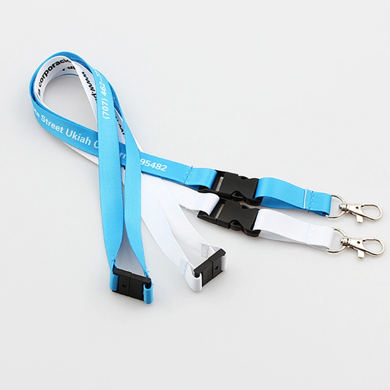 Dye sublimation printing logo custom polyester neck lanyards with disconnect buckle