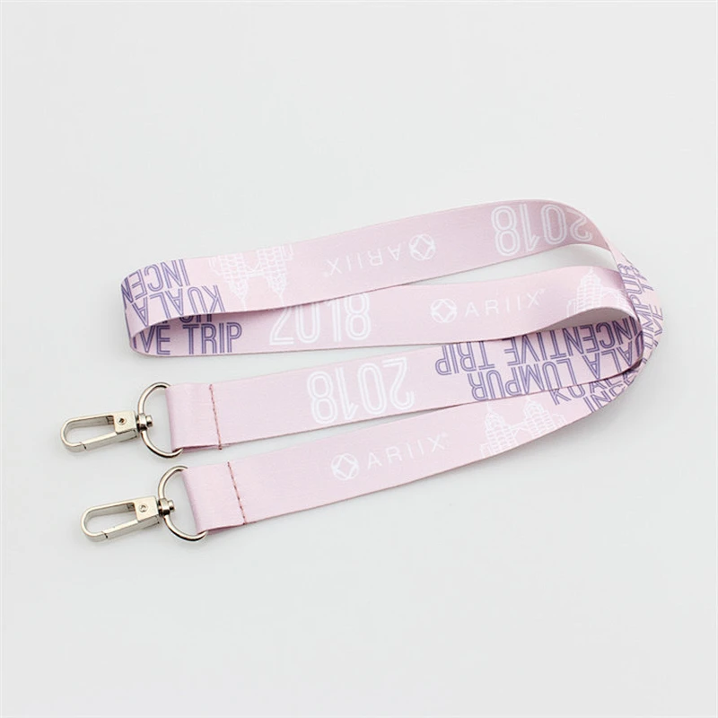 Custom beauty two buckle sublimation high end lanyard