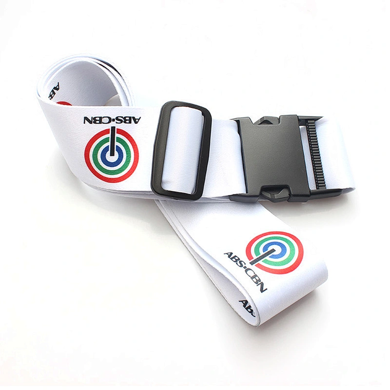 Custom personable logo polyester luggage belt with breakaway buckle