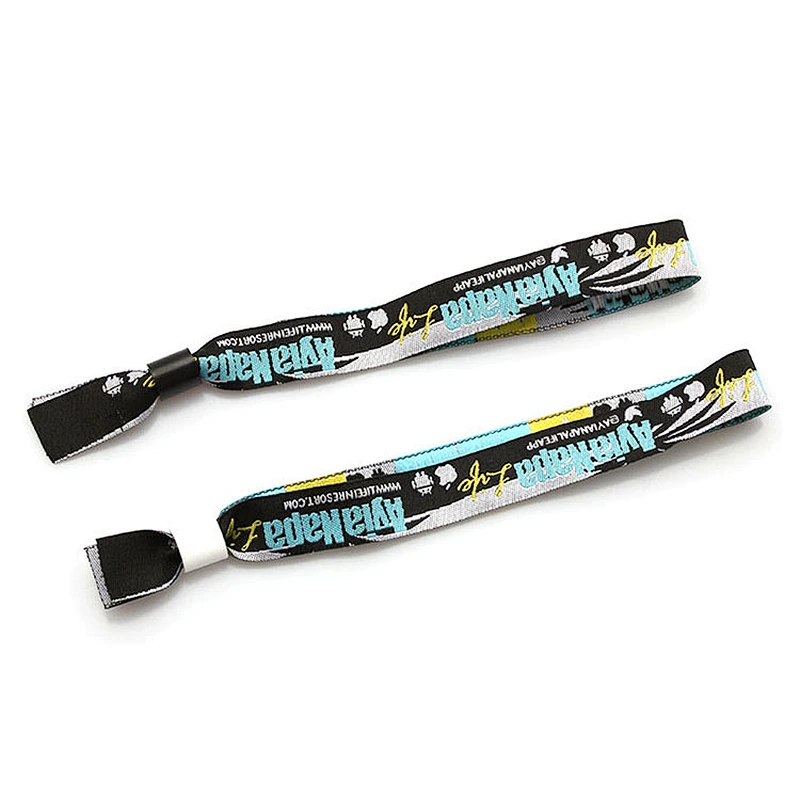 Magnetic plastic slide lock polyester wristband bracelet