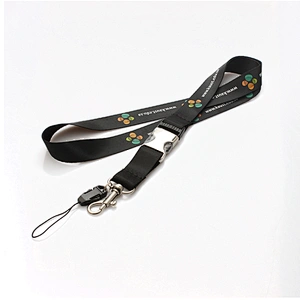 Cheap custom advertising logo polyester neck lanyard with metal breakaway buckle No Minimum Order