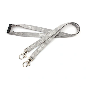 Hot selling Custom Polyester Cheap Black Lanyards With Double End Clip