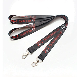 Cheap custom promotion heat transfer printed satin lanyard
