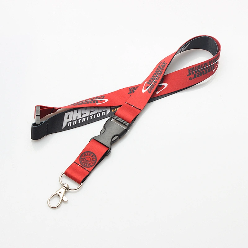 Customized Advertising Promotional Polyester Lanyard With Black Metal Hook
