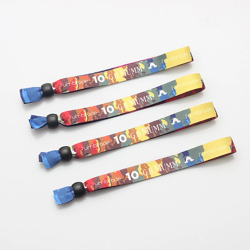 Cheap custom multi color plastic lock festival fabric wristband