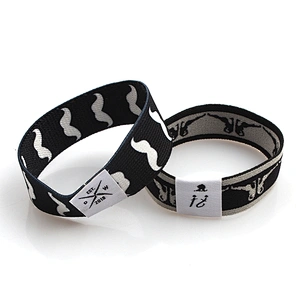 Woven rfid elastic fabric bracelet wristband custom