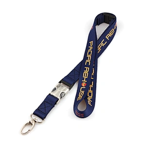 Durable custom sublimation lanyard key chain with metal breakaway hook