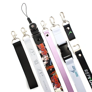 Hot custom flat sublimation polyester lanyard no minimum order