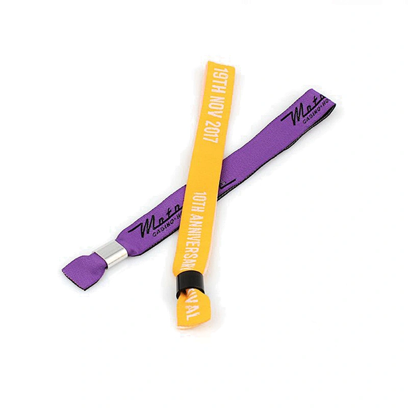 Free sample festival custom thin woven thread terry cloth wristband