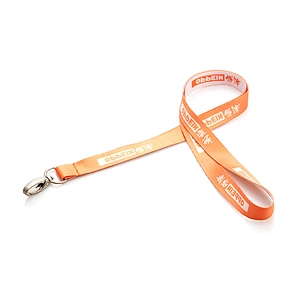 High quality factory supply polyester organe lanyard with good metal hook
