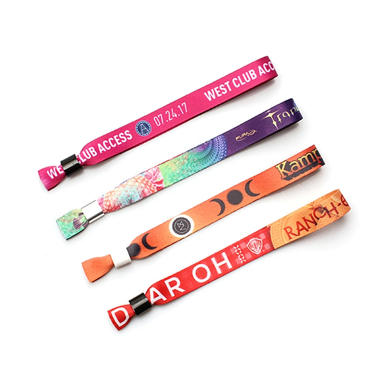 Professional Manufacturer Polyester Label Woven One Time Wristbands, Bracelet For Events One Time
