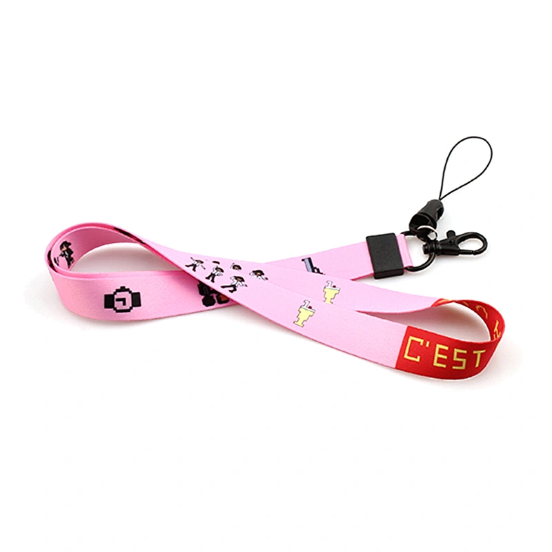 Hot sale printed your own logo heat transfer polyester neck lanyard with sample free