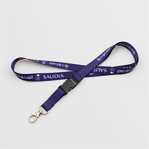 Colorful neck polyester customized design lanyards with metal breakaway buckle