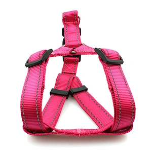 Adjustable Heavy Duty Pink Dog Harness for Training Walking Running