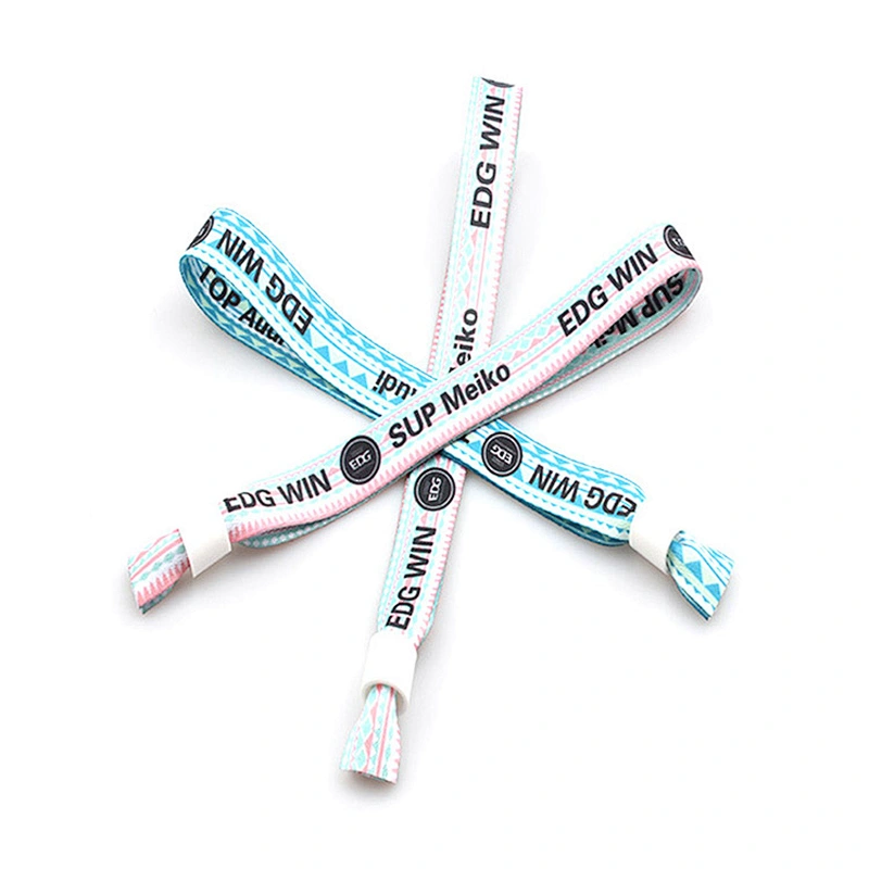 Cheap Custom Fabric Polyester Club Wristband with Plastic One Time Lock